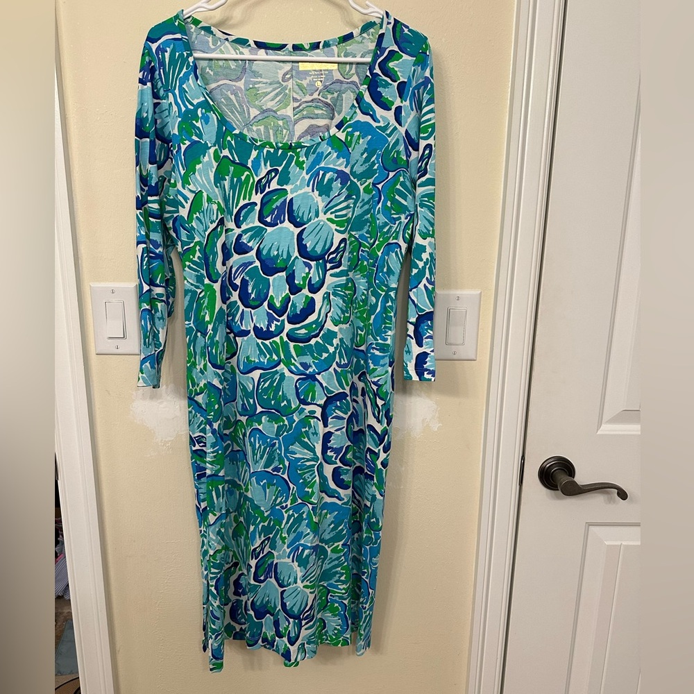 Lilly Pulitzer midi dress, SZ L, EUC.